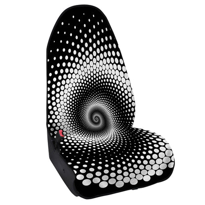 Black And White Spiral Dot Print Waterproof Car Seat Cover