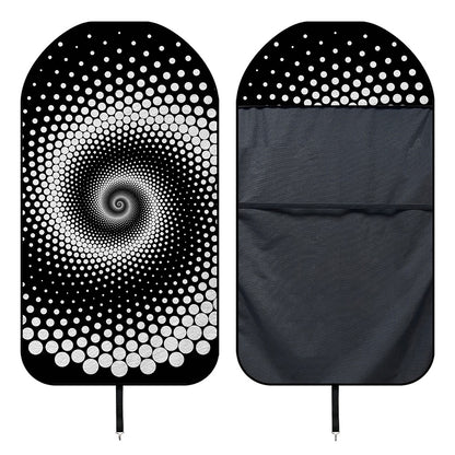Black And White Spiral Dot Print Waterproof Car Seat Cover