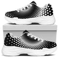 Black And White Spiral Dot Print White Chunky Shoes