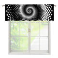 Black And White Spiral Dot Print Window Valance