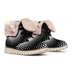 Black And White Spiral Dot Print Winter Boots