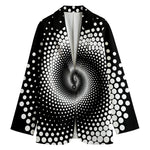 Black And White Spiral Dot Print Women's Blazer