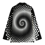 Black And White Spiral Dot Print Women's Blazer