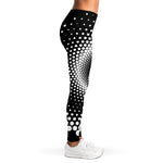 Black And White Spiral Dot Print Women's Leggings