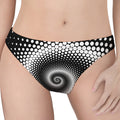 Black And White Spiral Dot Print Women's Thong
