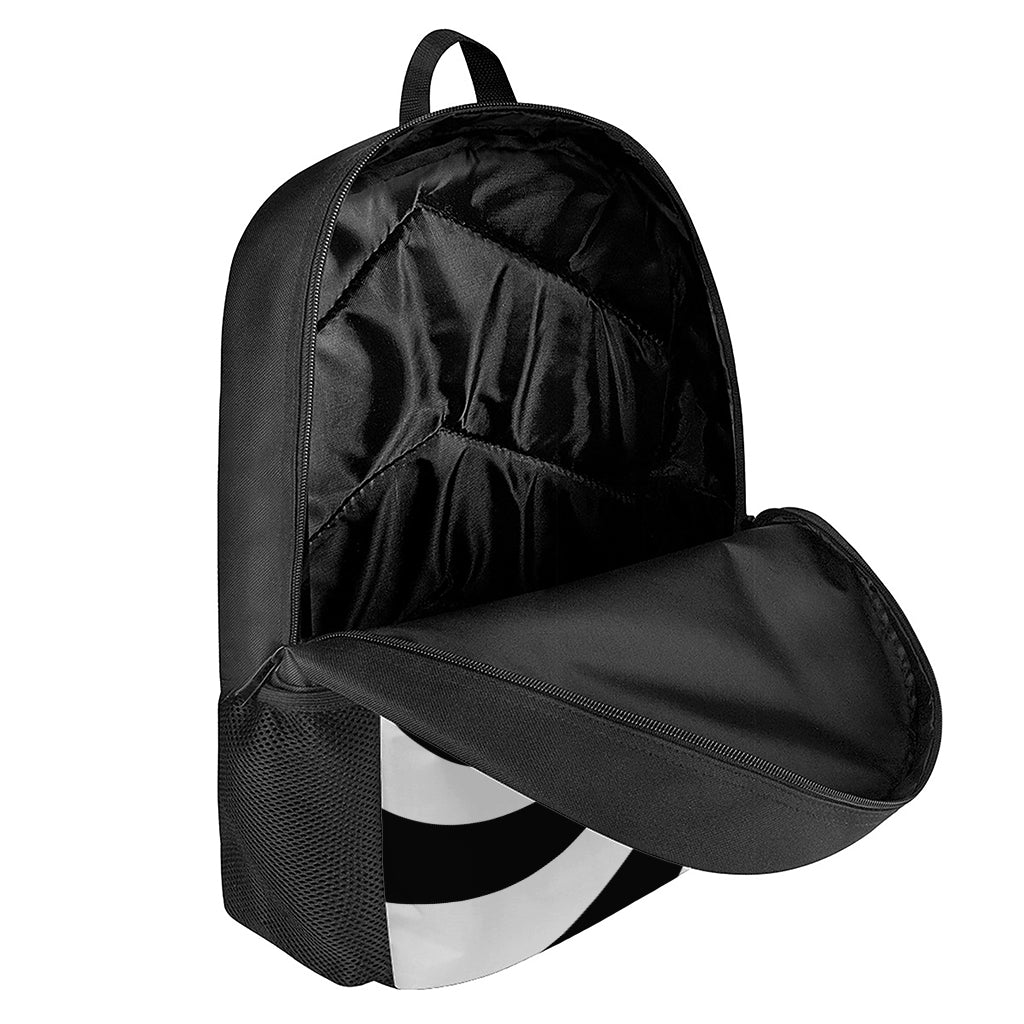 Black And White Spiral Illusion Print 17 Inch Backpack