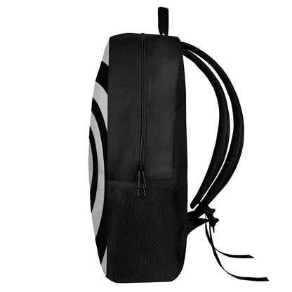 Black And White Spiral Illusion Print 17 Inch Backpack