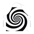 Black And White Spiral Illusion Print Adjustable Apron