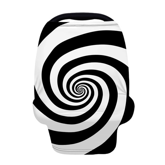 Black And White Spiral Illusion Print Baby Seat Cover