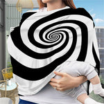 Black And White Spiral Illusion Print Baby Seat Cover