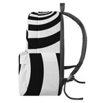 Black And White Spiral Illusion Print Backpack