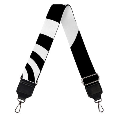 Black And White Spiral Illusion Print Bag Strap