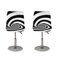 Black And White Spiral Illusion Print Bar Stool Covers
