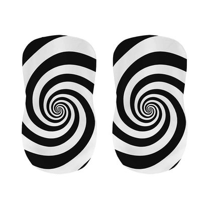 Black And White Spiral Illusion Print Bar Stool Covers