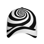 Black And White Spiral Illusion Print Baseball Cap