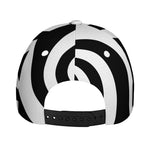 Black And White Spiral Illusion Print Baseball Cap