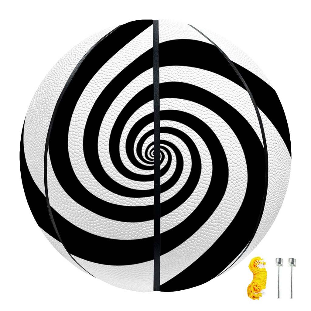 Black And White Spiral Illusion Print Basketball