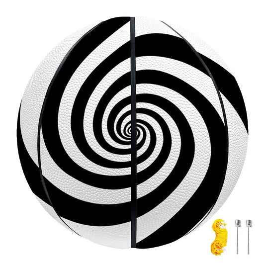 Black And White Spiral Illusion Print Basketball
