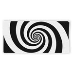 Black And White Spiral Illusion Print Beach Towel