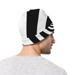 Black And White Spiral Illusion Print Beanie