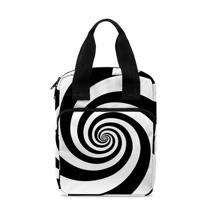 Black And White Spiral Illusion Print Bible Tote Bag