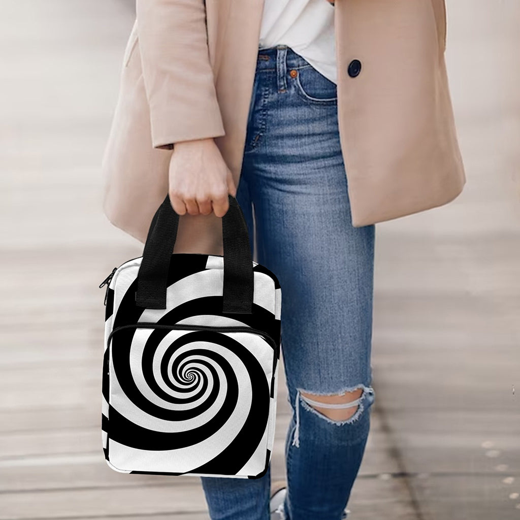 Black And White Spiral Illusion Print Bible Tote Bag