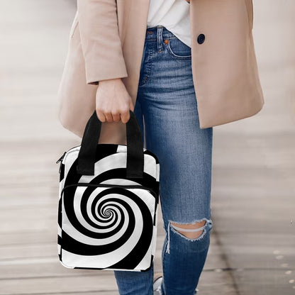 Black And White Spiral Illusion Print Bible Tote Bag
