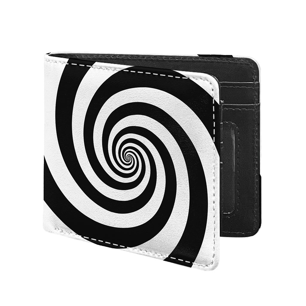 Black And White Spiral Illusion Print Bifold Wallet