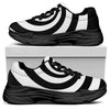 Black And White Spiral Illusion Print Black Chunky Shoes