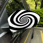 Black And White Spiral Illusion Print Car Side Mirror Covers