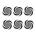 Black And White Spiral Illusion Print Coaster Set