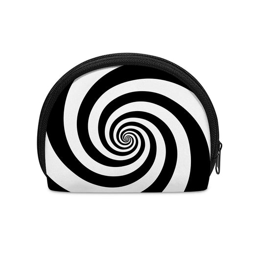 Black And White Spiral Illusion Print Coin Purse