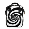 Black And White Spiral Illusion Print Diaper Bag