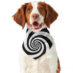 Black And White Spiral Illusion Print Dog Bandana