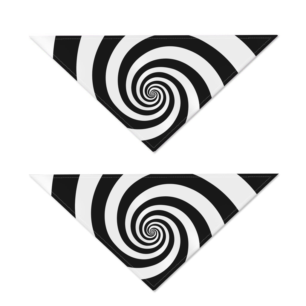 Black And White Spiral Illusion Print Dog Bandana