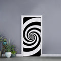Black And White Spiral Illusion Print Door Sticker