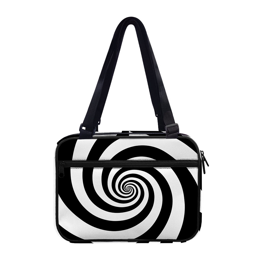 Black And White Spiral Illusion Print Double Strap Bible Bag
