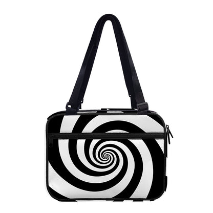 Black And White Spiral Illusion Print Double Strap Bible Bag