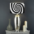 Black And White Spiral Illusion Print Drum Lamp Shade