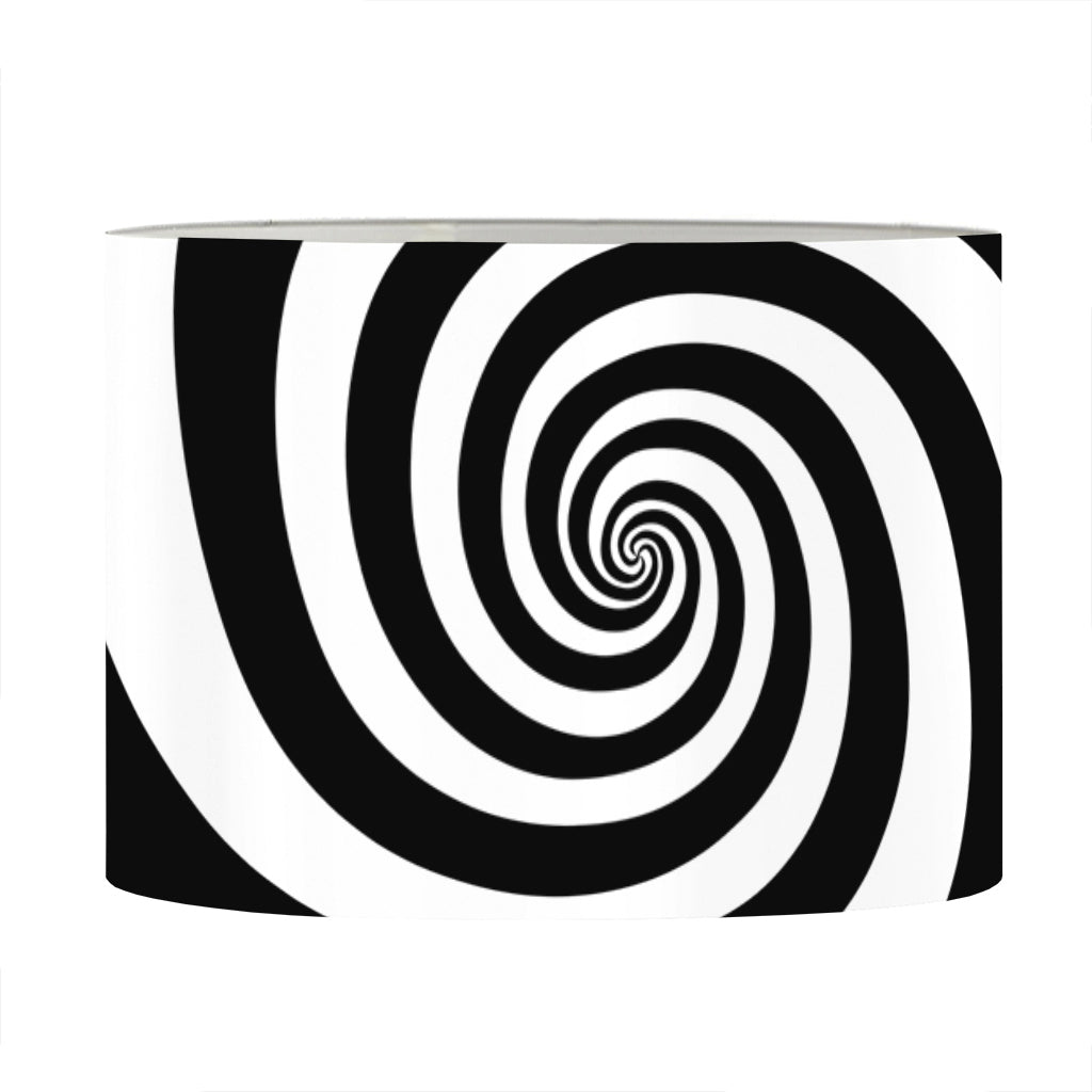 Black And White Spiral Illusion Print Drum Lamp Shade