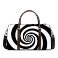 Black And White Spiral Illusion Print Duffel Bag