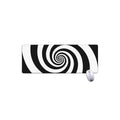 Black And White Spiral Illusion Print Extended Mouse Pad