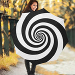 Black And White Spiral Illusion Print Foldable Umbrella
