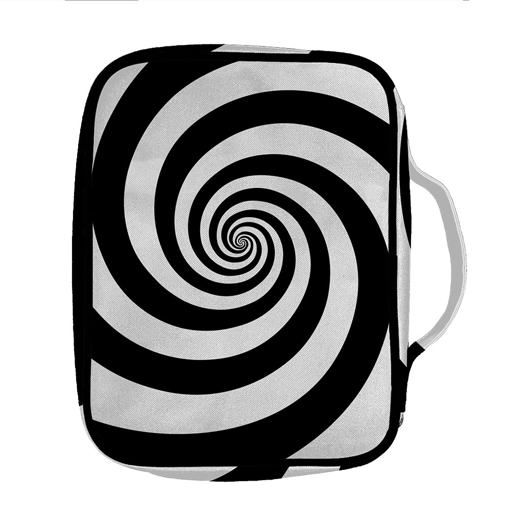 Black And White Spiral Illusion Print Front Pocket Bible Bag