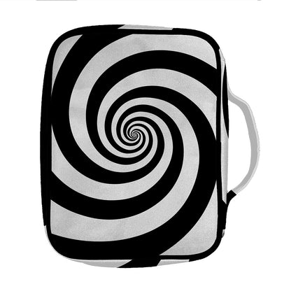 Black And White Spiral Illusion Print Front Pocket Bible Bag