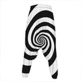 Black And White Spiral Illusion Print Hammer Pants