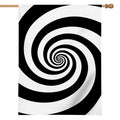 Black And White Spiral Illusion Print House Flag