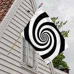 Black And White Spiral Illusion Print House Flag