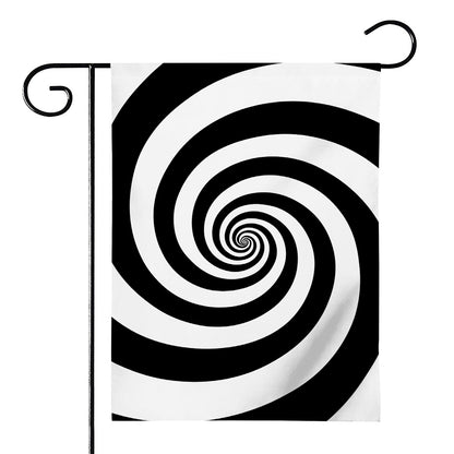 Black And White Spiral Illusion Print House Flag