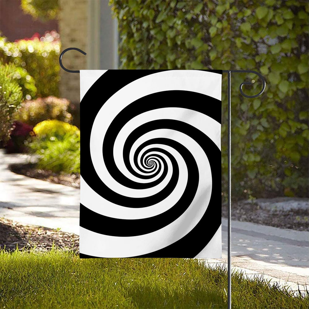 Black And White Spiral Illusion Print House Flag